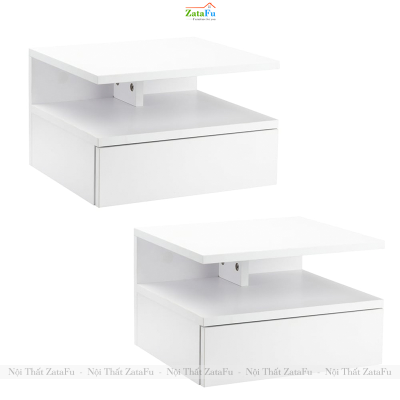 Tủ Đầu Giường Gỗ MDF Gắn Tường Có Ngăn Kéo TDG-47 ZataFu