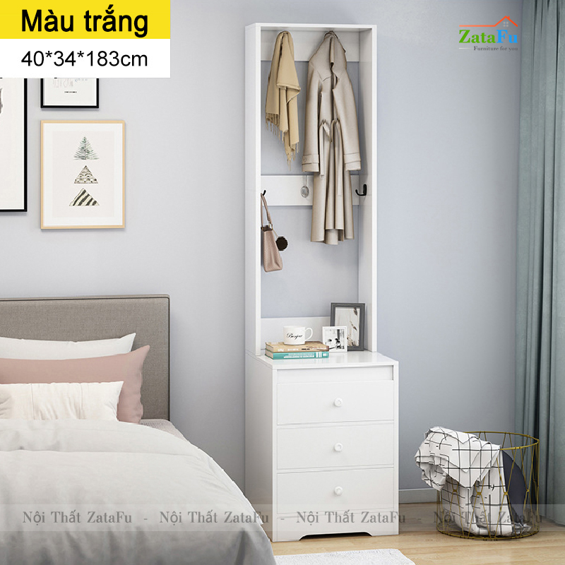Tủ đầu giường kết hợp giá treo đồ TDG-14
