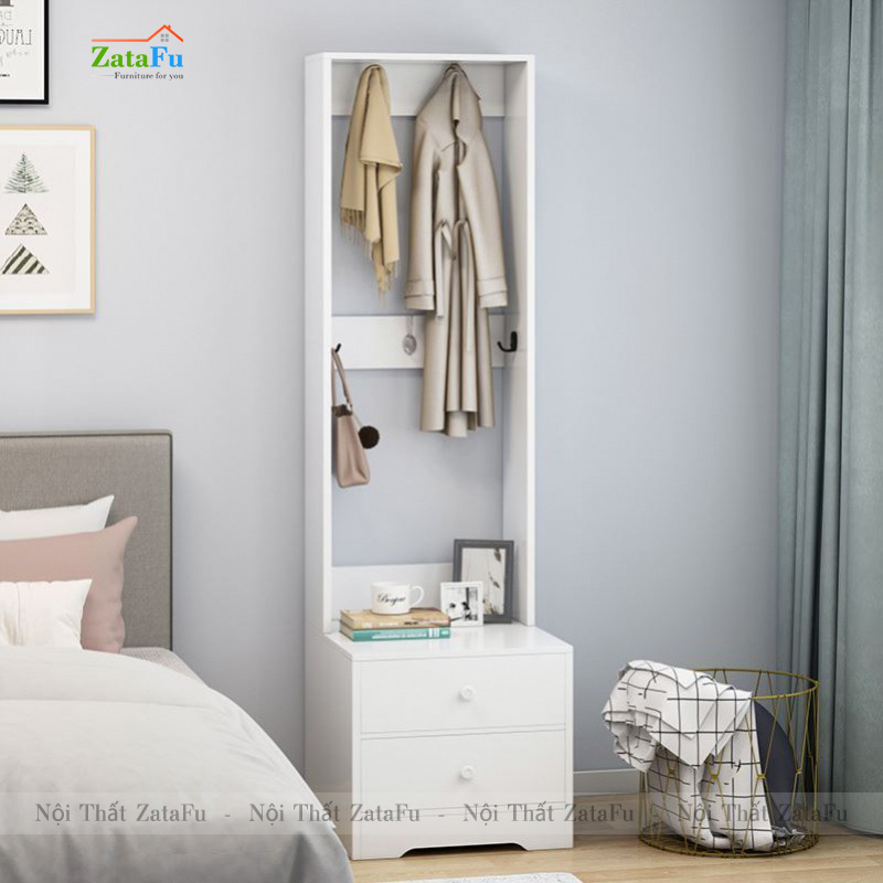 Tủ đầu giường kết hợp giá treo đồ TDG-14