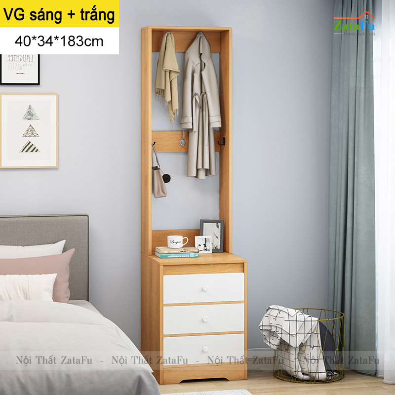 Tủ đầu giường kết hợp giá treo đồ TDG-14