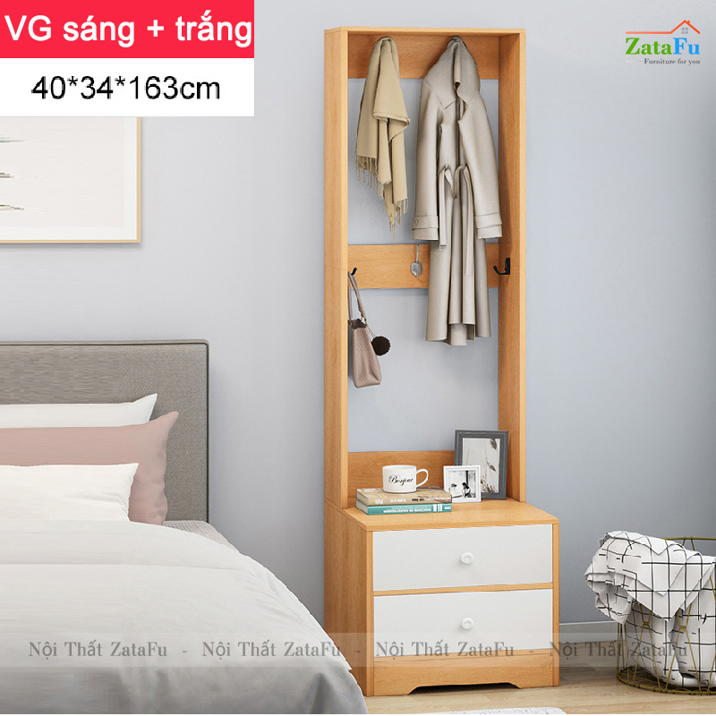 Tủ đầu giường kết hợp giá treo đồ TDG-14
