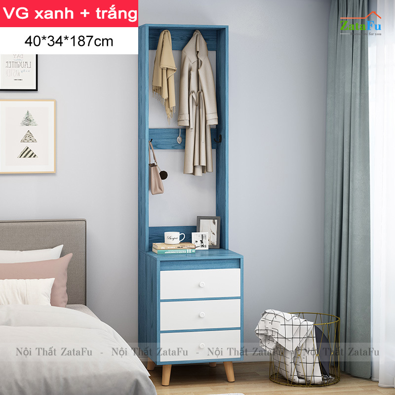 Tủ đầu giường kết hợp giá treo đồ TDG-14