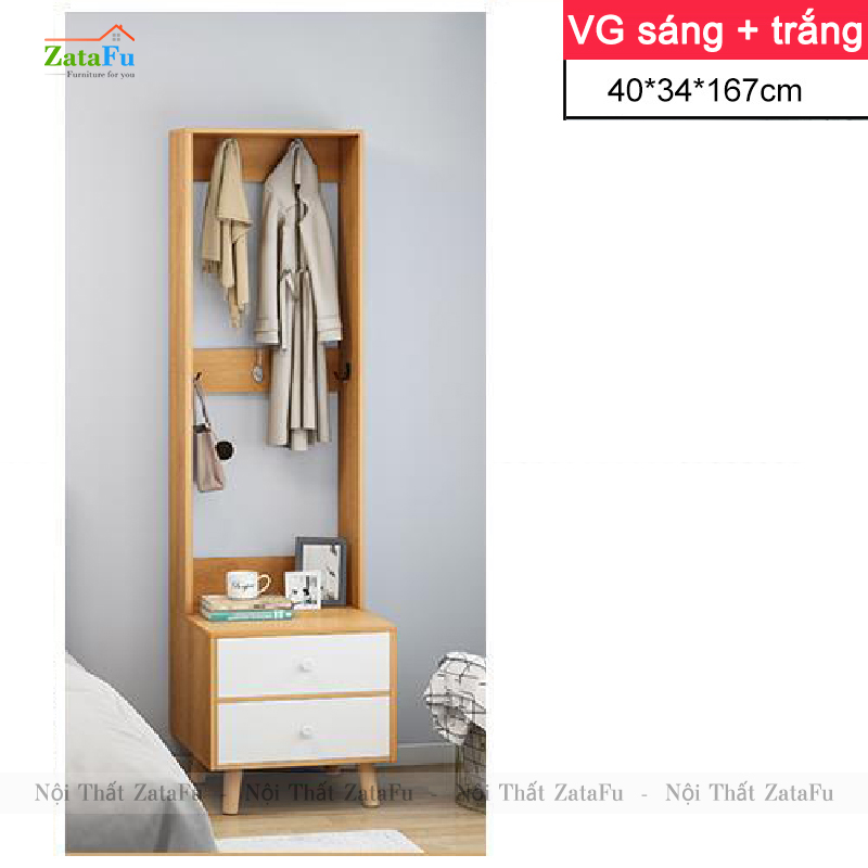 Tủ đầu giường kết hợp giá treo đồ TDG-14