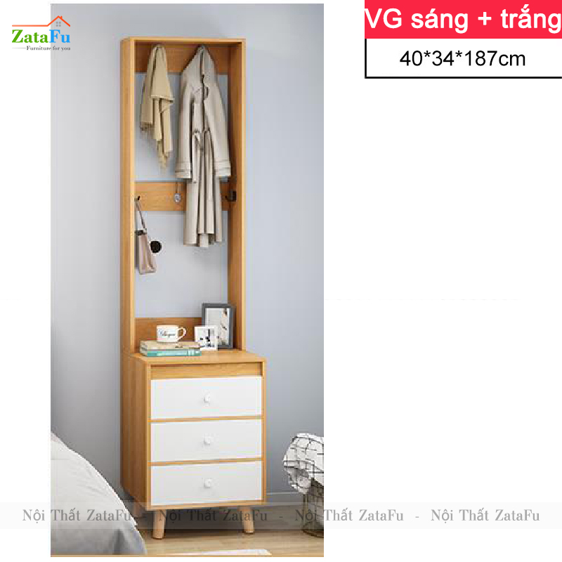 Tủ đầu giường kết hợp giá treo đồ TDG-14