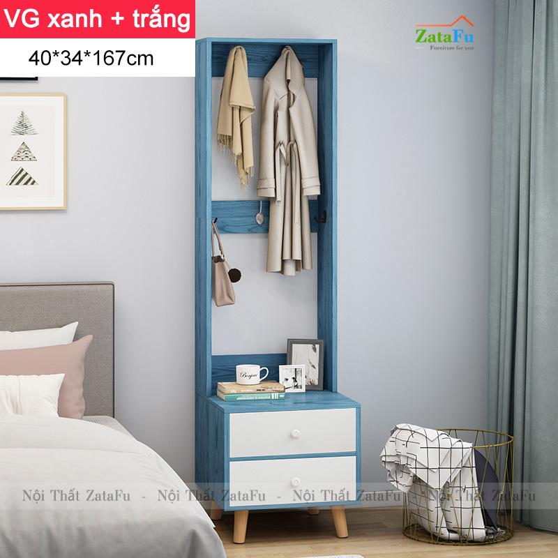 Tủ đầu giường kết hợp giá treo đồ TDG-14