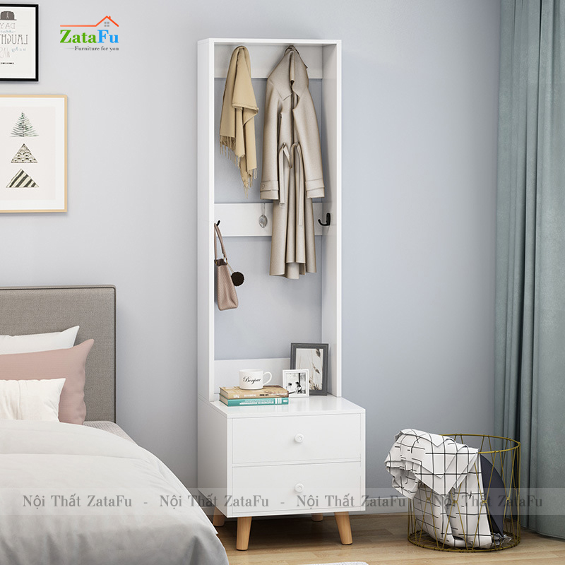 Tủ đầu giường kết hợp giá treo đồ TDG-14