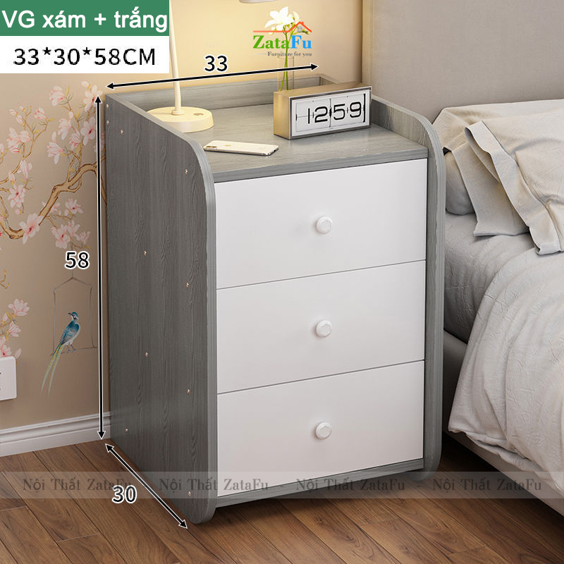 Tủ đầu giường mini bo góc tròn TDG-12