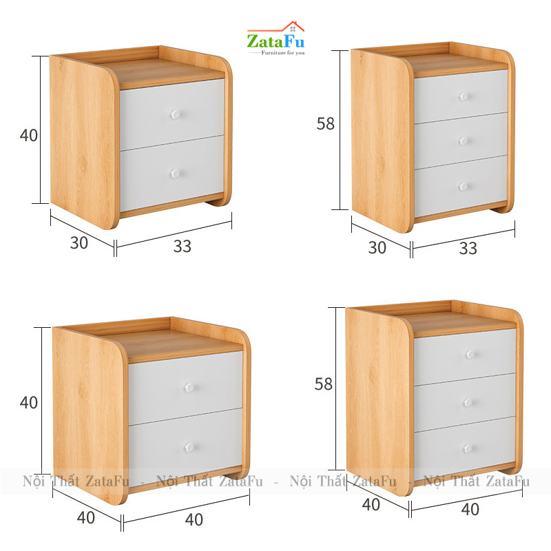 Tủ đầu giường mini bo góc tròn TDG-12