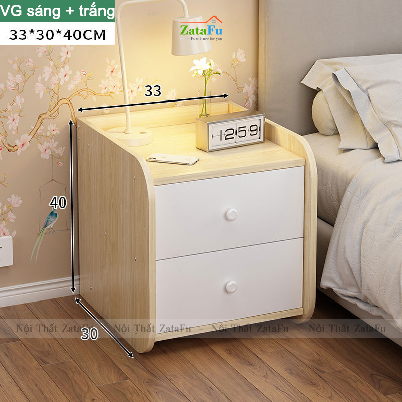 Tủ đầu giường mini bo góc tròn TDG-12