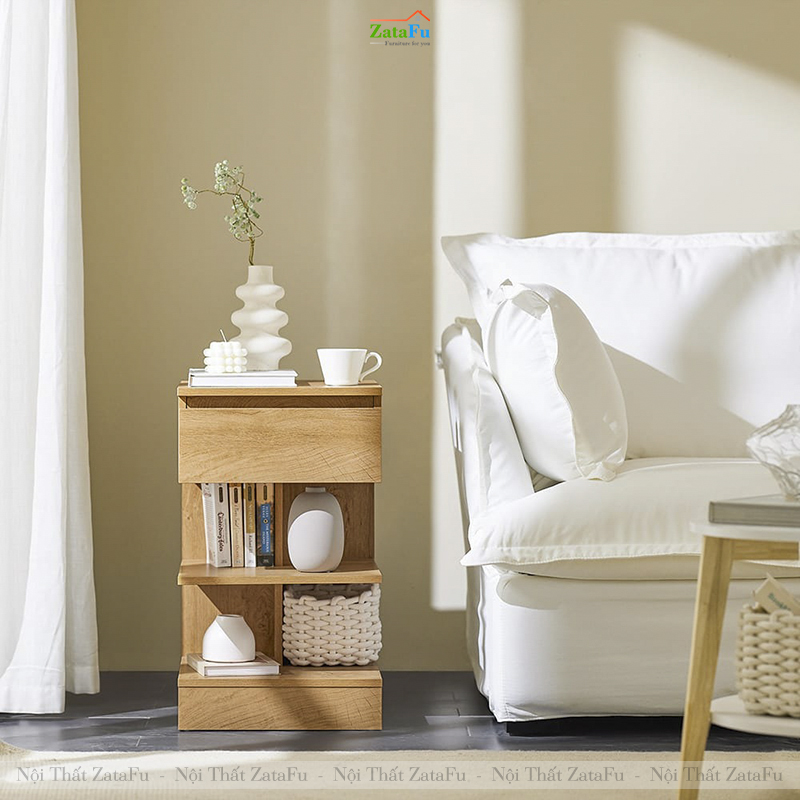Tủ Đầu Giường Gỗ MDF 3 Tầng Thiết Kế Hiện Đại TDG-43 ZataFu
