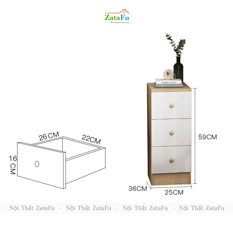 Tủ đầu giường, tủ đựng đồ nhiều tầng TDG-16