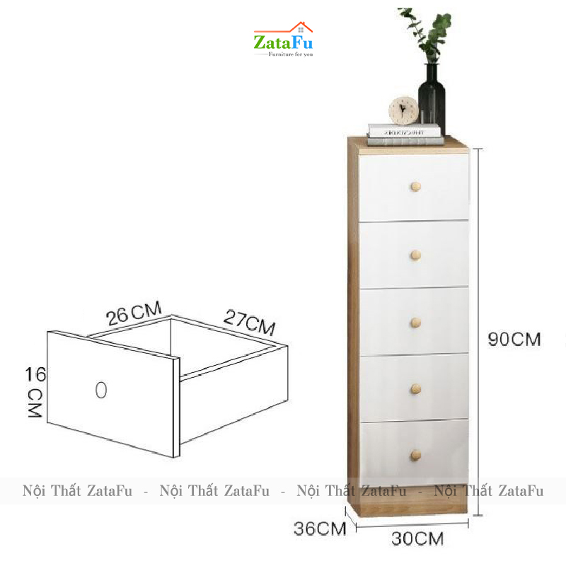 Tủ đầu giường, tủ đựng đồ nhiều tầng TDG-16