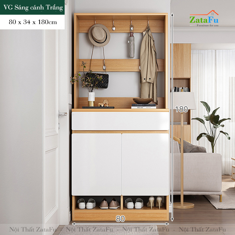 Tủ để giày gỗ có giá treo đồ TGIAY-09