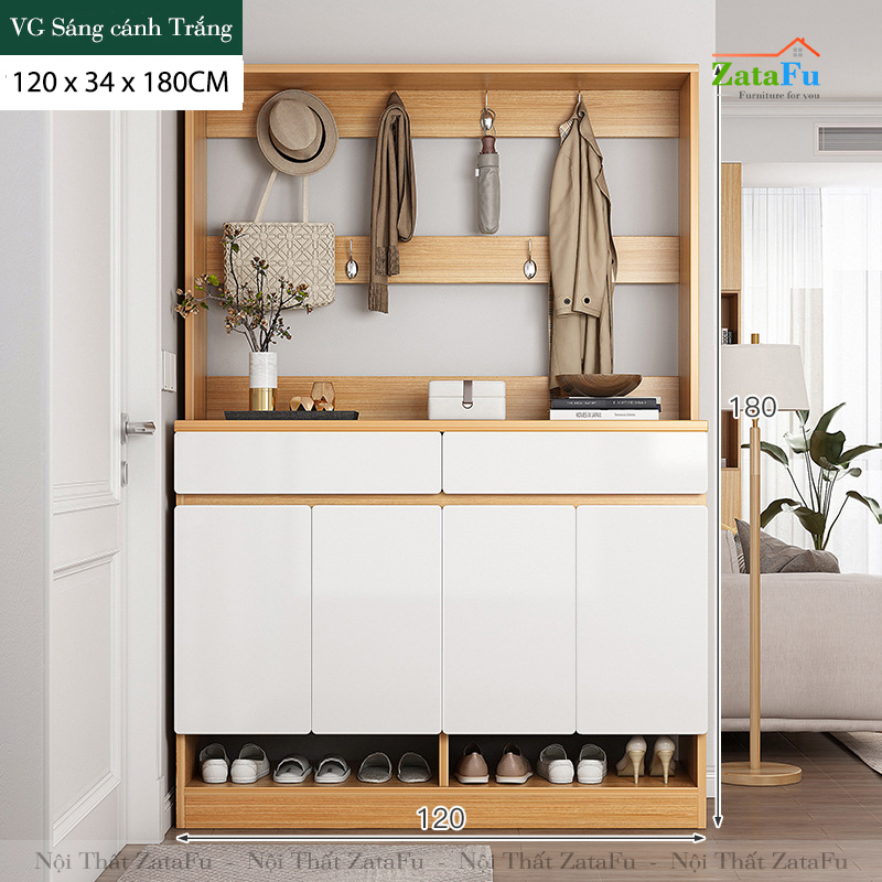 Tủ để giày gỗ có giá treo đồ TGIAY-09