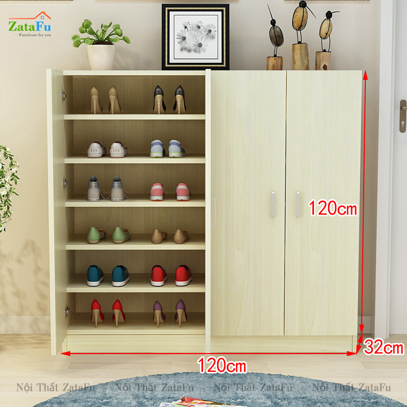 Tủ giày gỗ thiết kế đơn giản nhiều tầng TGIAY-18