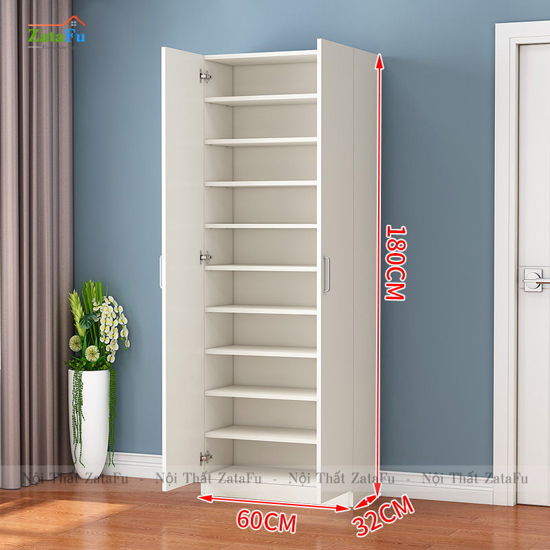 Tủ giày gỗ thiết kế đơn giản nhiều tầng TGIAY-18