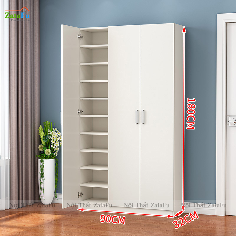 Tủ giày gỗ thiết kế đơn giản nhiều tầng TGIAY-18
