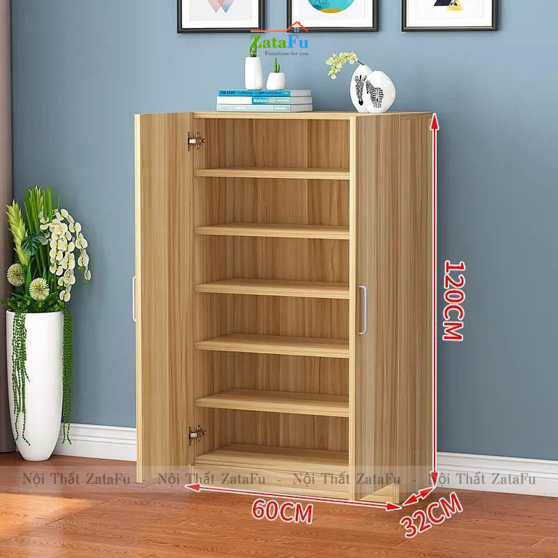 Tủ giày gỗ thiết kế đơn giản nhiều tầng TGIAY-18