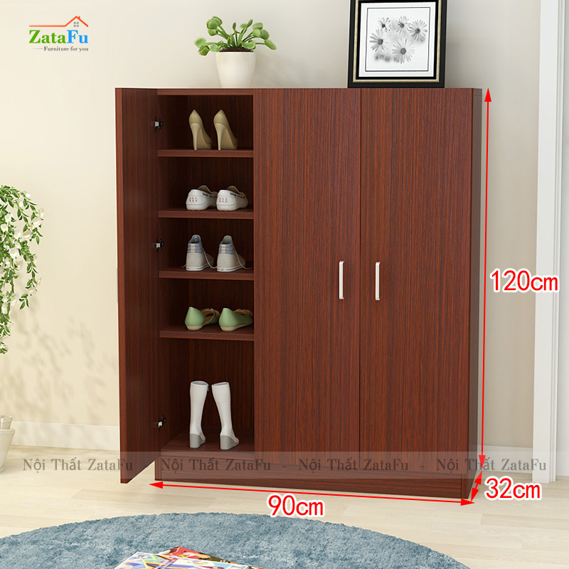 Tủ giày gỗ thiết kế đơn giản nhiều tầng TGIAY-18