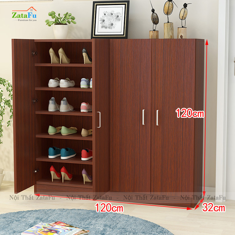 Tủ giày gỗ thiết kế đơn giản nhiều tầng TGIAY-18