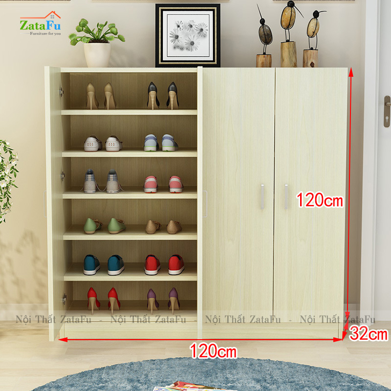 Tủ giày gỗ thiết kế đơn giản nhiều tầng TGIAY-18