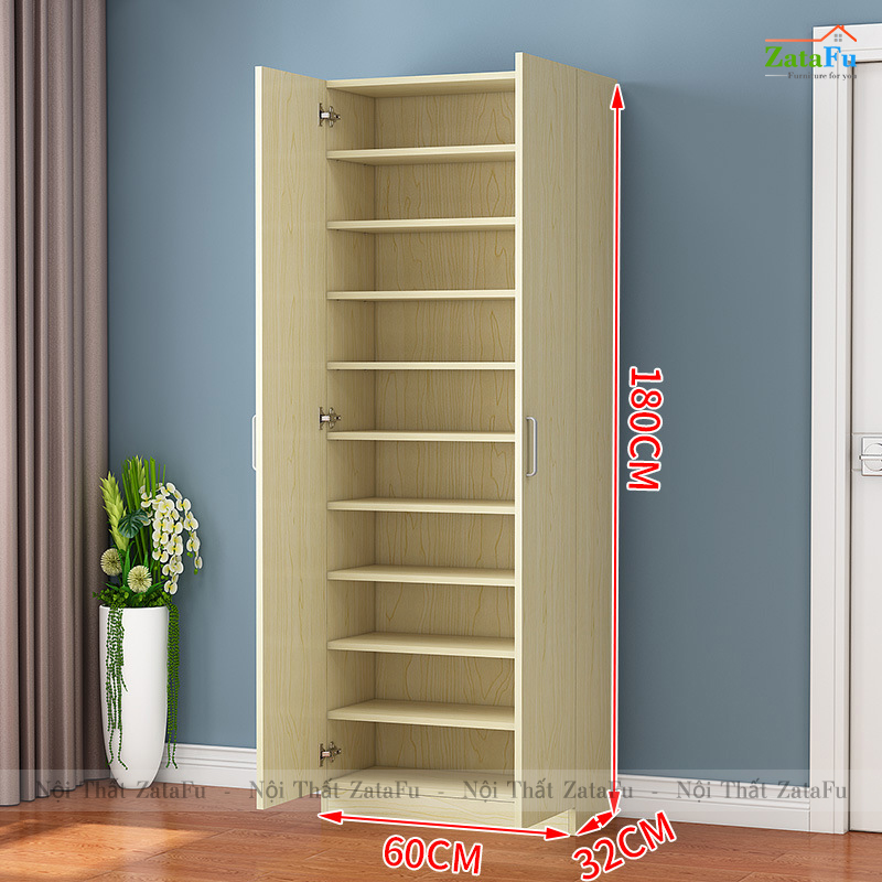 Tủ giày gỗ thiết kế đơn giản nhiều tầng TGIAY-18