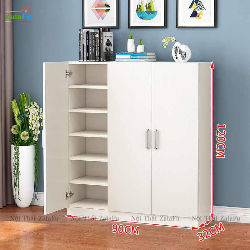 Tủ giày gỗ thiết kế đơn giản nhiều tầng TGIAY-18