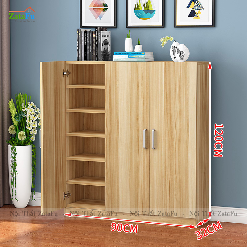 Tủ giày gỗ thiết kế đơn giản nhiều tầng TGIAY-18