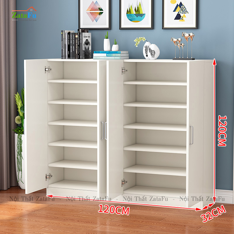 Tủ giày gỗ thiết kế đơn giản nhiều tầng TGIAY-18