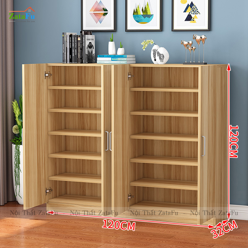 Tủ giày gỗ thiết kế đơn giản nhiều tầng TGIAY-18