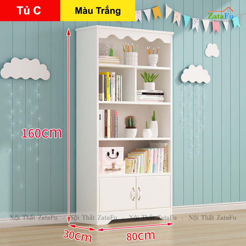 Tủ kệ sách trang trí nhiều phân loại xinh xắn cho bé TUTT-44