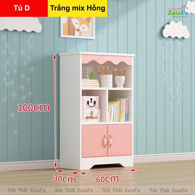 Tủ kệ sách trang trí nhiều phân loại xinh xắn cho bé TUTT-44