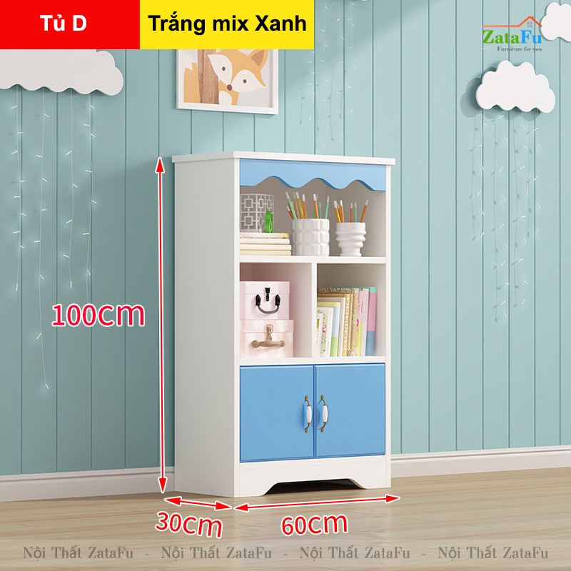 Tủ kệ sách trang trí nhiều phân loại xinh xắn cho bé TUTT-44