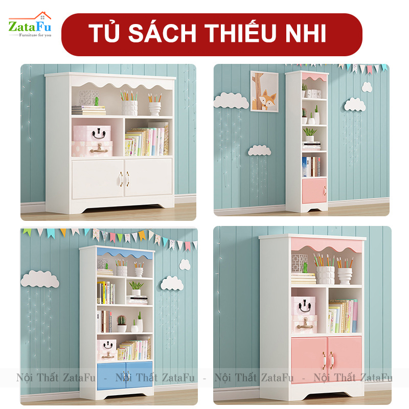 Tủ kệ sách trang trí nhiều phân loại xinh xắn cho bé TUTT-44