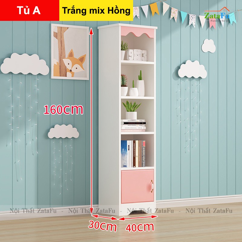 Tủ kệ sách trang trí nhiều phân loại xinh xắn cho bé TUTT-44