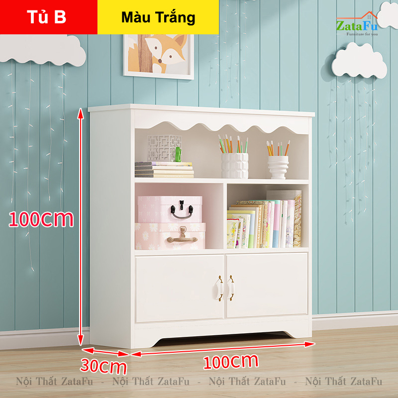 Tủ kệ sách trang trí nhiều phân loại xinh xắn cho bé TUTT-44