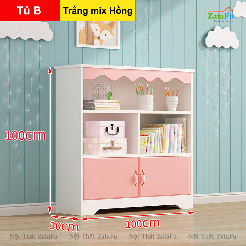 Tủ kệ sách trang trí nhiều phân loại xinh xắn cho bé TUTT-44