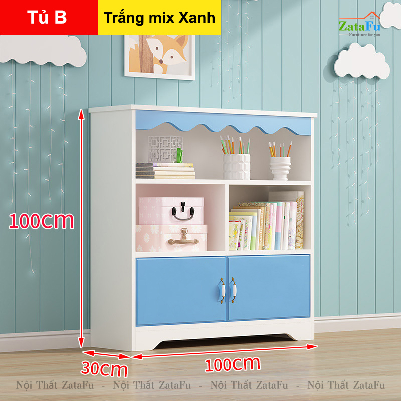 Tủ kệ sách trang trí nhiều phân loại xinh xắn cho bé TUTT-44