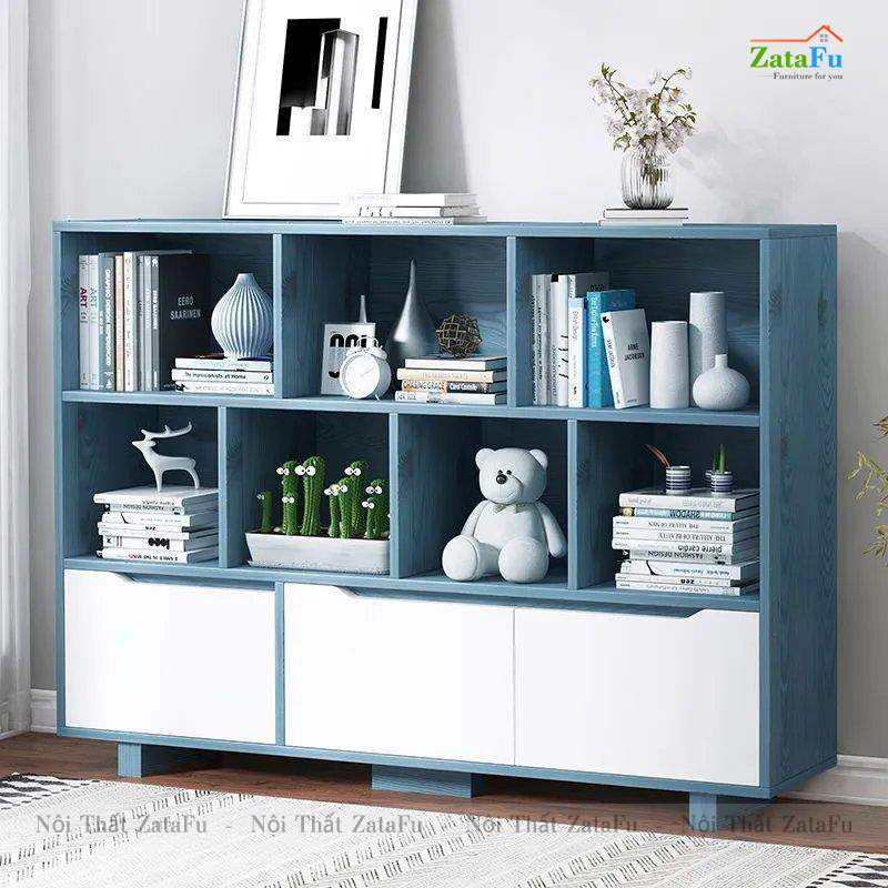 Tủ Sách Trang Trí Phòng Khách Chân Gỗ TUTT-36