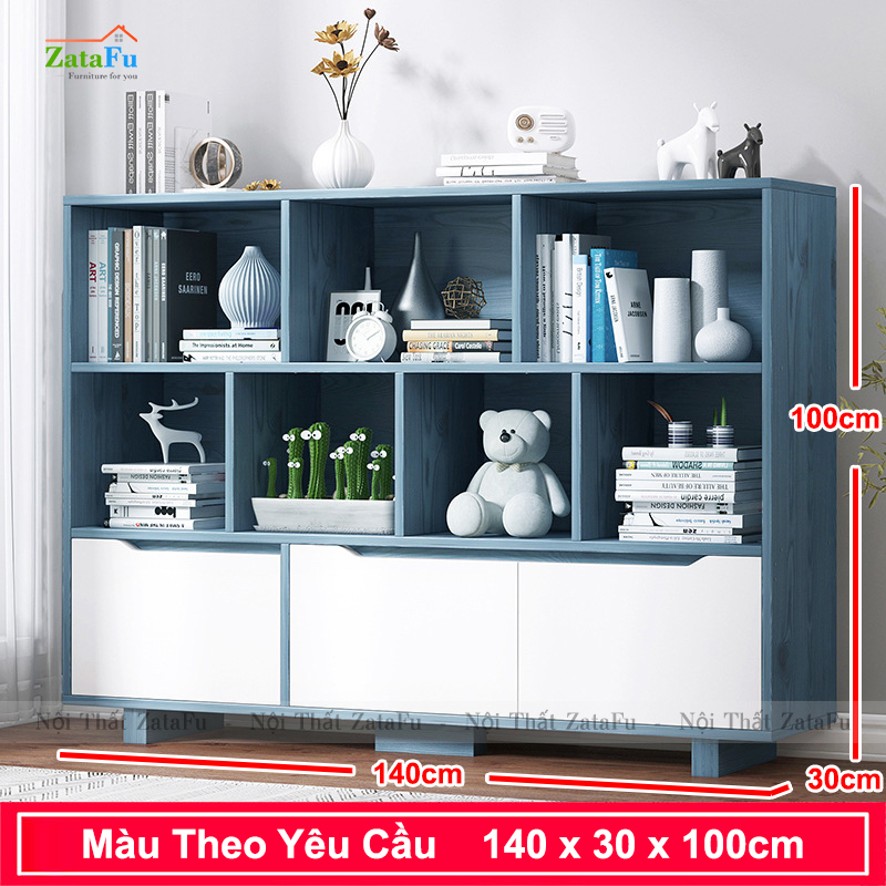 Tủ Sách Trang Trí Phòng Khách Chân Gỗ TUTT-36