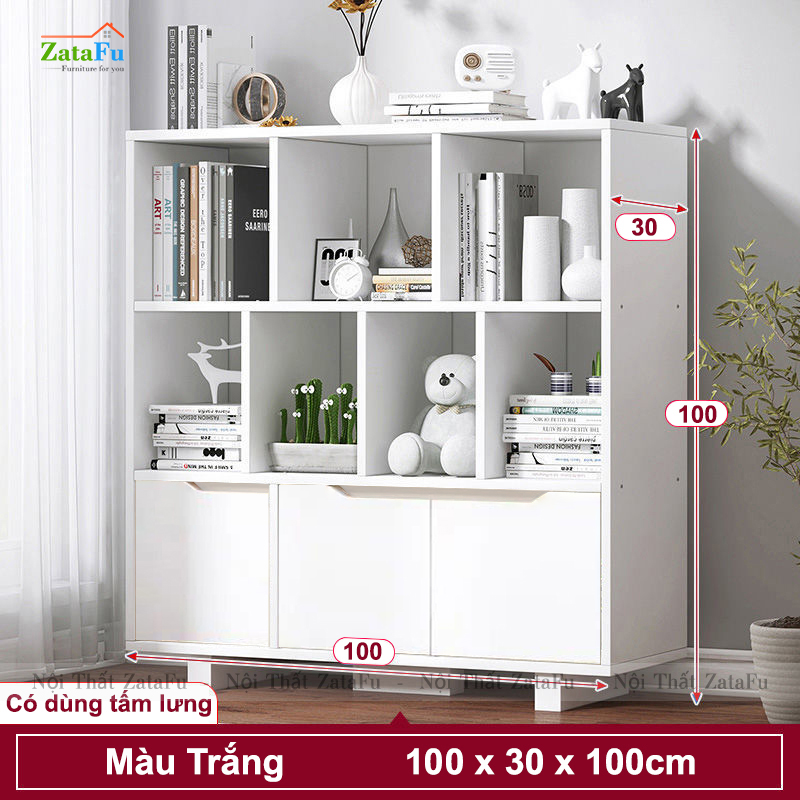 Tủ Sách Trang Trí Phòng Khách Chân Gỗ TUTT-36