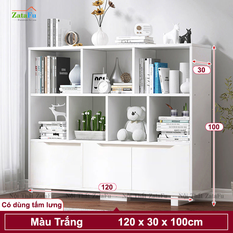 Tủ Sách Trang Trí Phòng Khách Chân Gỗ TUTT-36