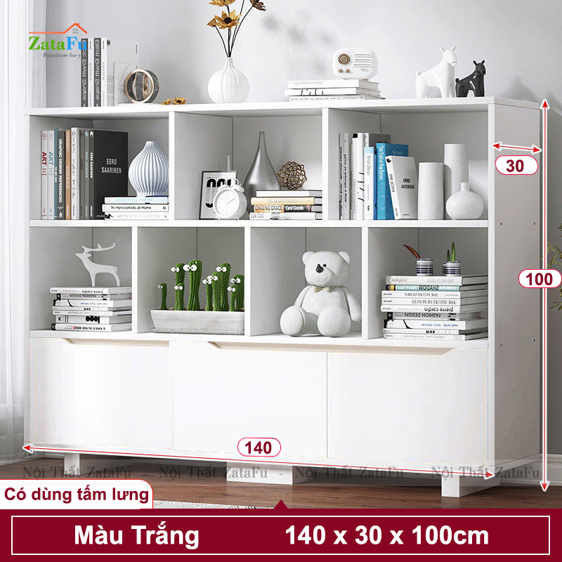 Tủ Sách Trang Trí Phòng Khách Chân Gỗ TUTT-36