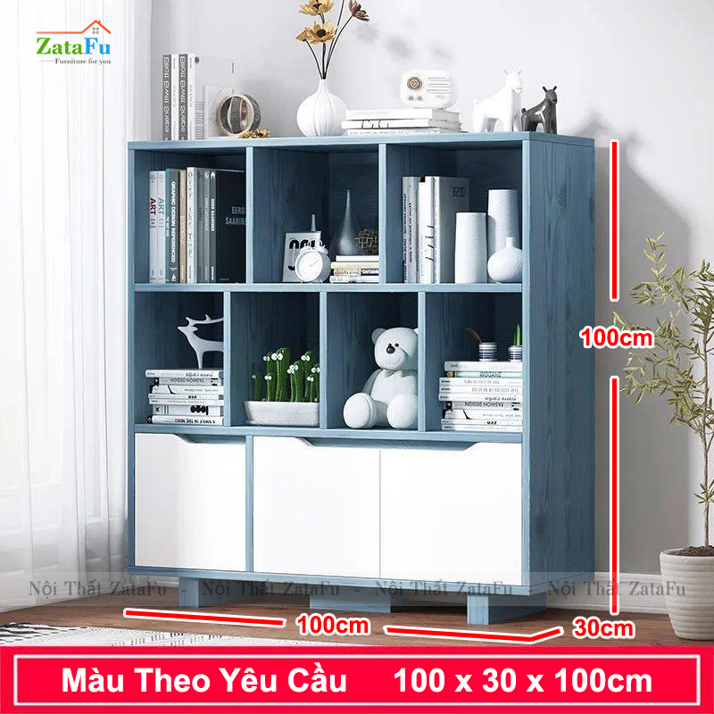 Tủ Sách Trang Trí Phòng Khách Chân Gỗ TUTT-36