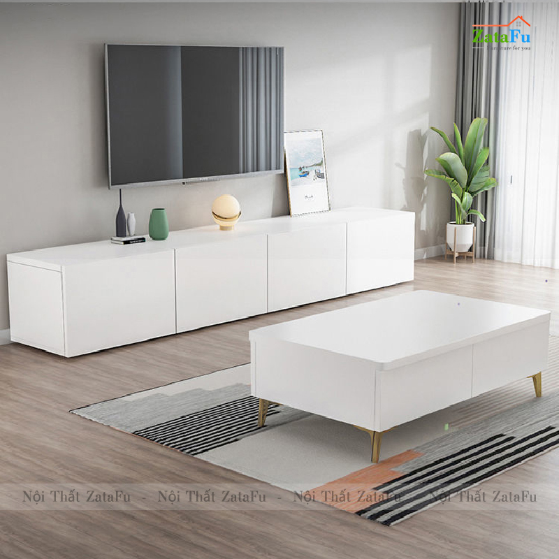 Tủ kệ tivi đặt sàn, treo tường phong cách hiện đại KTV-38