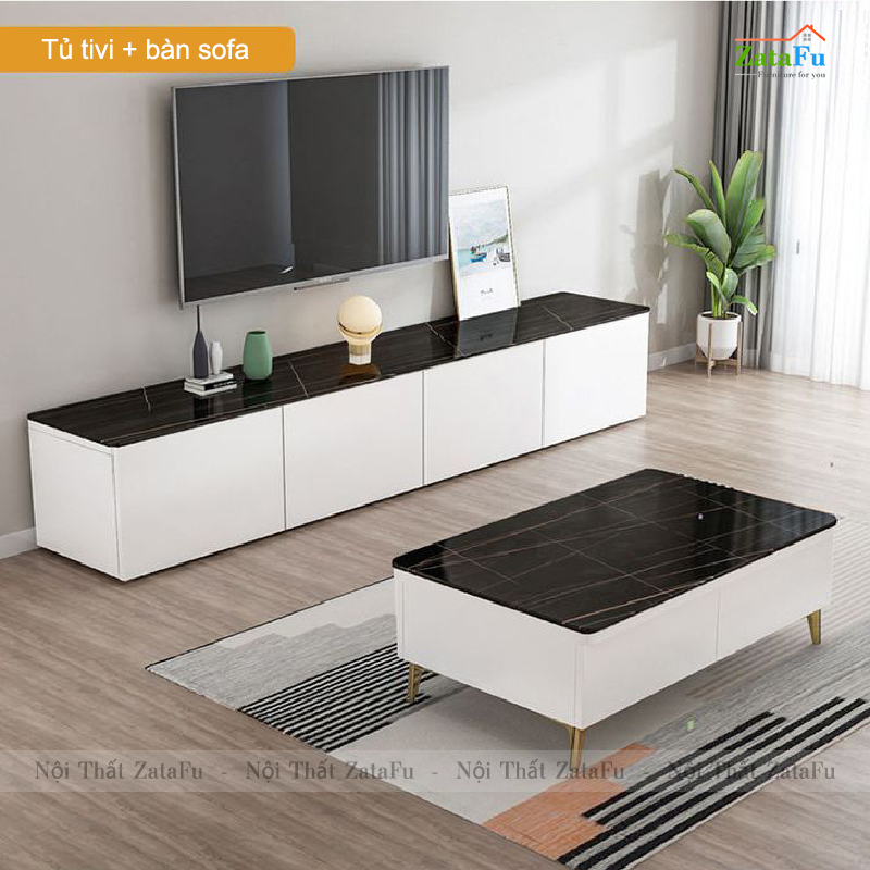 Tủ kệ tivi đặt sàn, treo tường phong cách hiện đại KTV-38