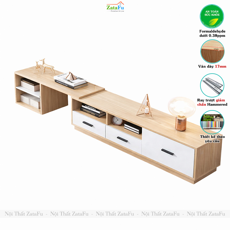 Kệ Tủ TiVi Phòng Khách Tùy Chỉnh Kích Thước Thiết Kế Thông Minh KTV-50 ZataFu