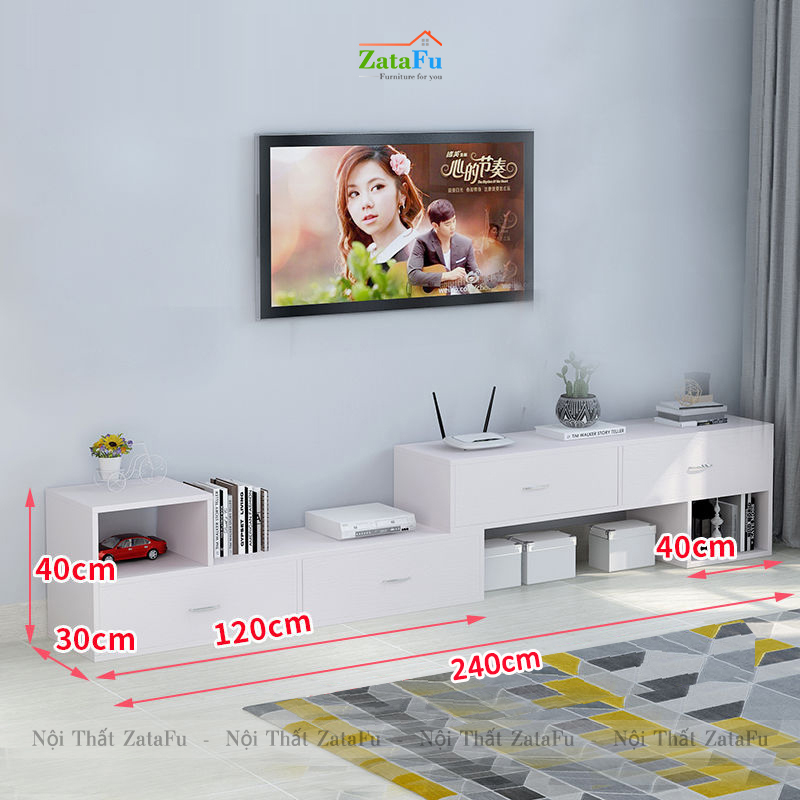 Combo tủ kệ tivi trang trí phòng khách tiện nghi KTV-24