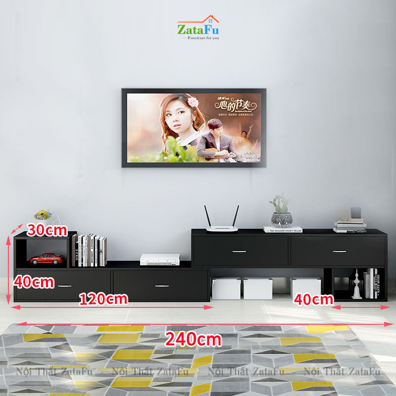 Combo tủ kệ tivi trang trí phòng khách tiện nghi KTV-24