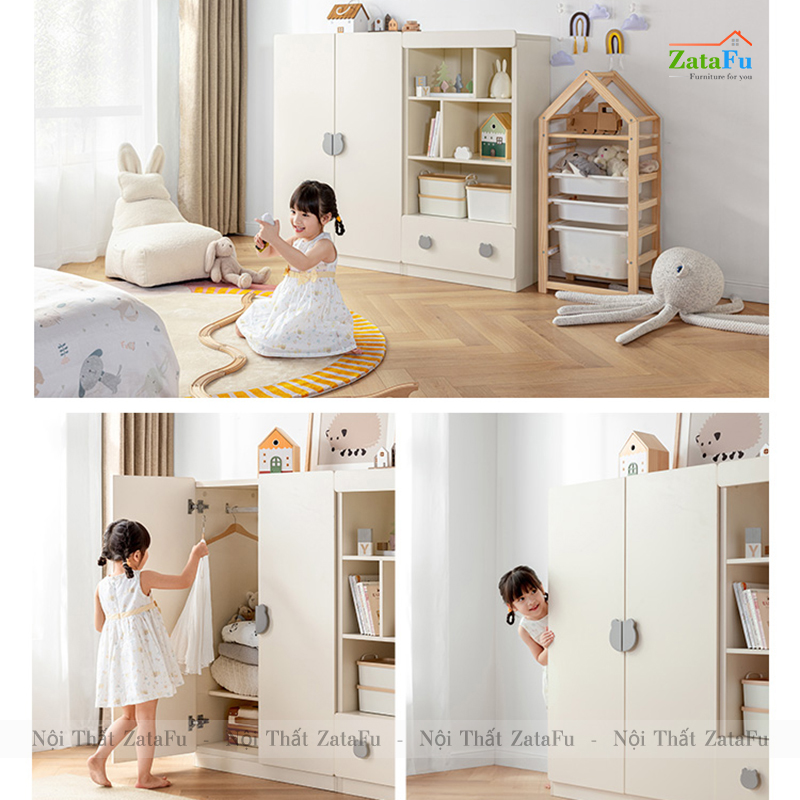 Tủ lưu trữ quần áo, tủ quần áo nhiều phân loại cho bé TQA-57